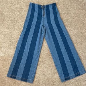 Anthropology NWOT stripped wide leg denim pants size 31